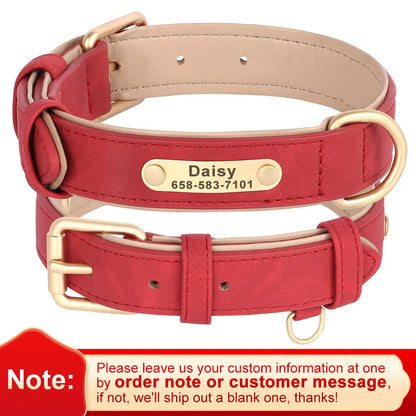 Personalized Safety Leather Dog Collar &amp; Leash Set – Free Engraving, Durable &amp; Adjustable, Perfect Gift