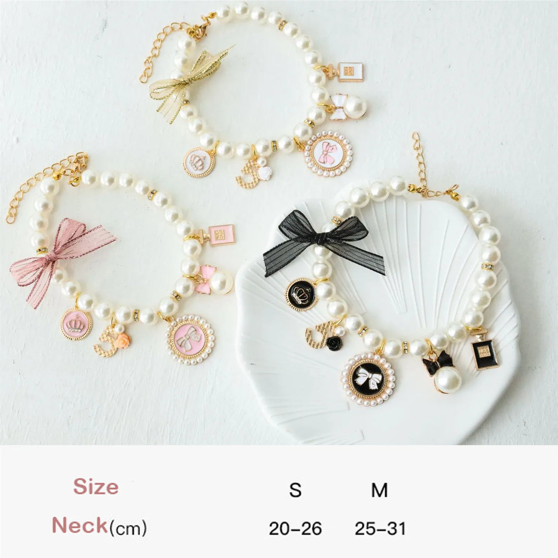 Pet Pearl Charm Collar – Pendant Princess Necklace Small Dog Accessories &amp; Sweet Puppy Jewelry