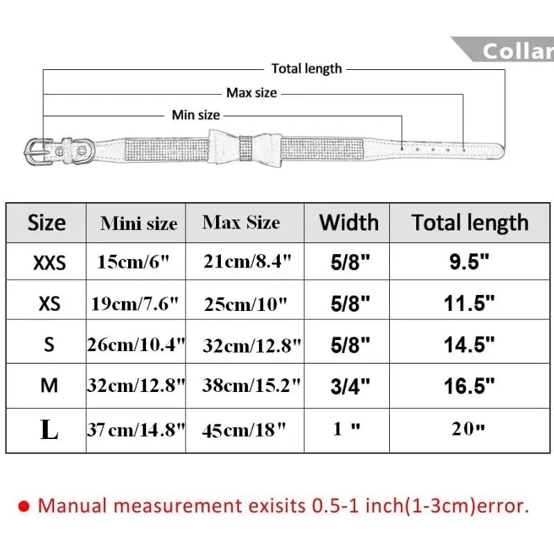 Bling Velvet Dog Collar with Rhinestones – Butterfly Bow Holiday Fashion Collar &amp; Leash Set