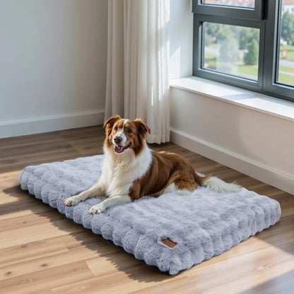 Ultra Plush Dog Bed - Washable Crate Mat for Large Dogs – Soft Pet Cushion Mattress, Anti-Slip Puppy Bed, Cozy Kennel Pad