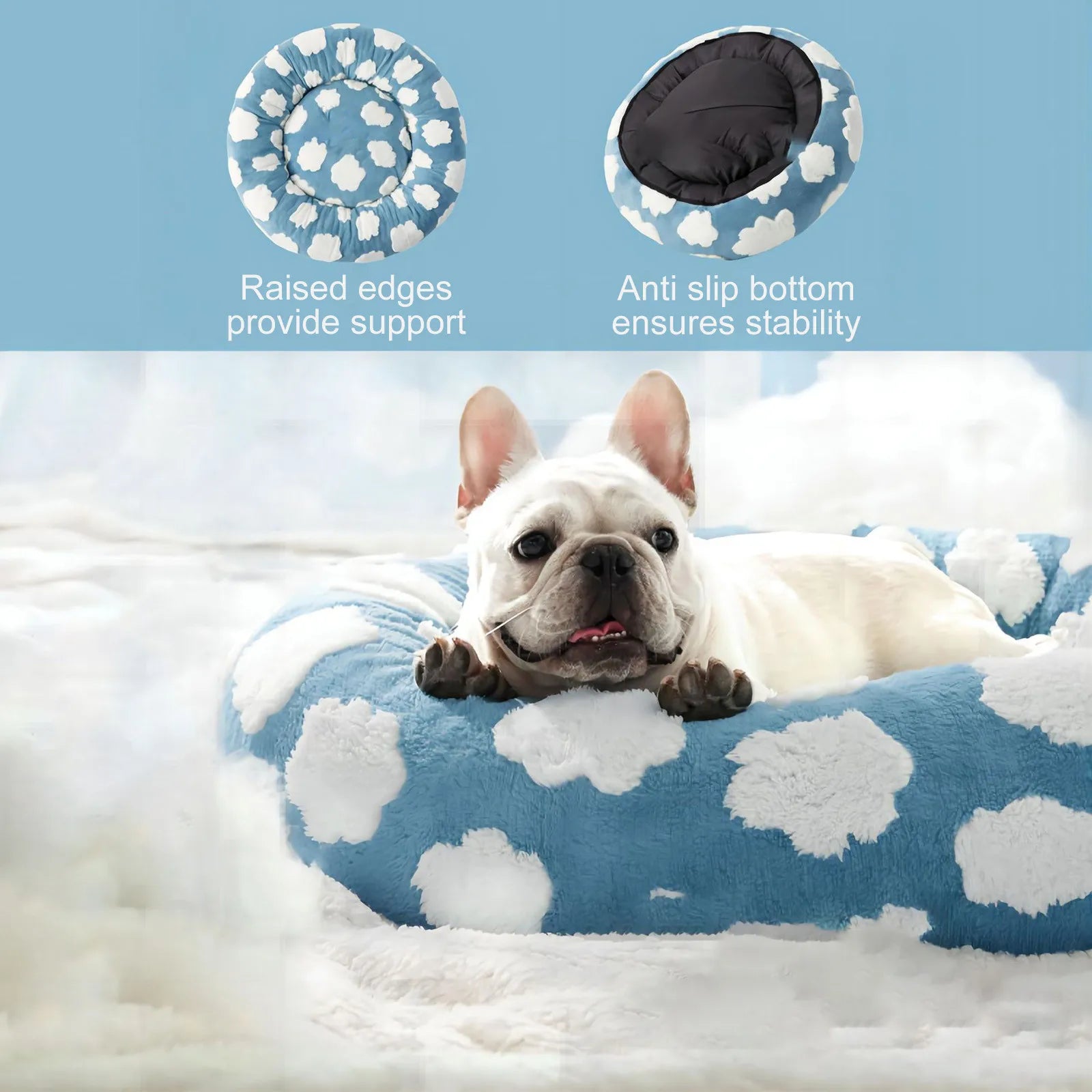 Cozy Orthopedic Dog Bed for Small Dogs – Washable Plush Puppy Sofa with Slip-Resistant Bottom
