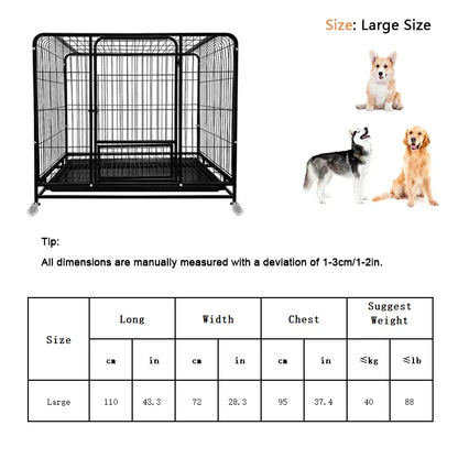 Heavy-Duty Metal Dog Kennel – Indestructible Escape-Proof Crate for Large Dogs