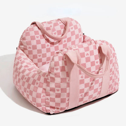Pet Dog Portable Car Seat Central Control Nonslip Dog Carriers Safe Car Armrest Box Booster Kennel Bed for Small Dog Cat Travel