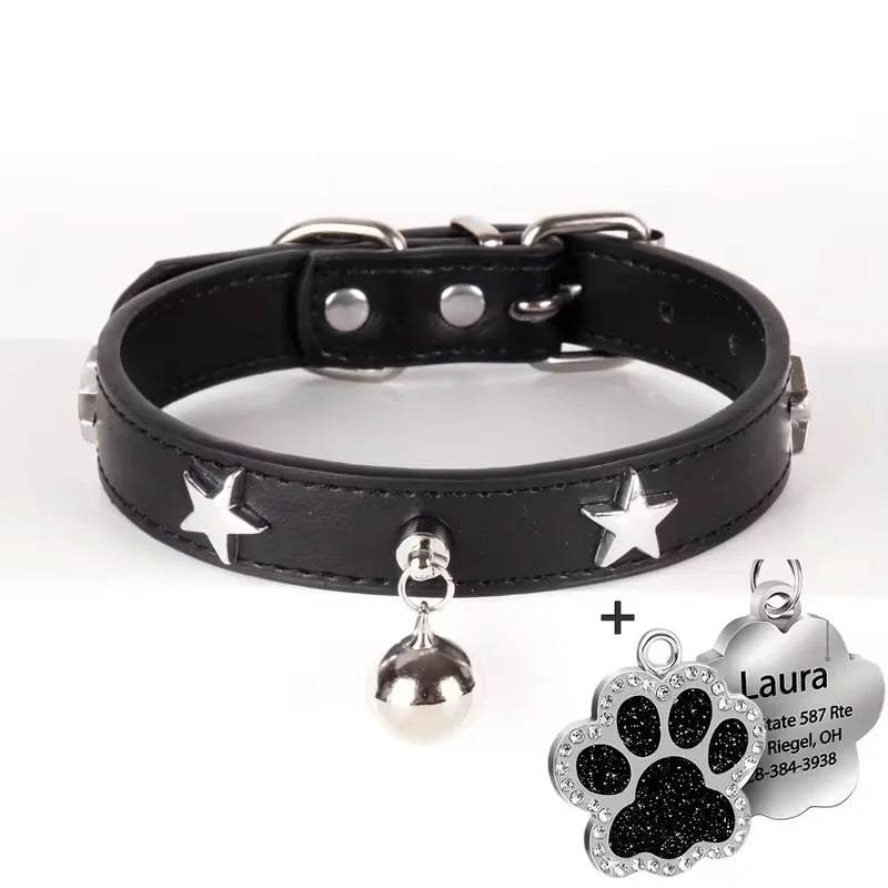 Fashionable Elegant Pet Leather Collar – Adjustable Collar for Small &amp; Medium Dogs and Cats, Durable Walking &amp; Training Pet Accessory