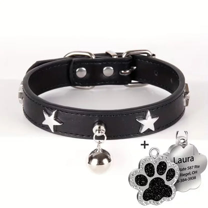Fashionable Elegant Pet Leather Collar – Adjustable Collar for Small &amp; Medium Dogs and Cats, Durable Walking &amp; Training Pet Accessory