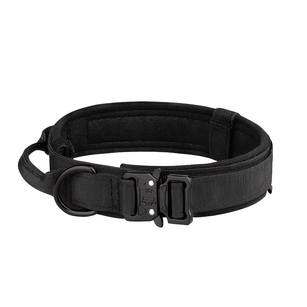Tactical Dog Collar with Handle – Adjustable Military Nylon Collar for Medium &amp; Large Dogs