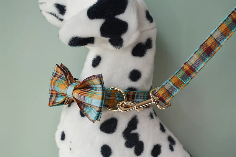 High Quality Custom Cotton Dog Collar, Leash &amp; Harness Set – Personalized Pet Accessories with Bow