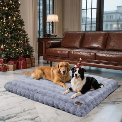 Ultra Plush Dog Bed - Washable Crate Mat for Large Dogs – Soft Pet Cushion Mattress, Anti-Slip Puppy Bed, Cozy Kennel Pad