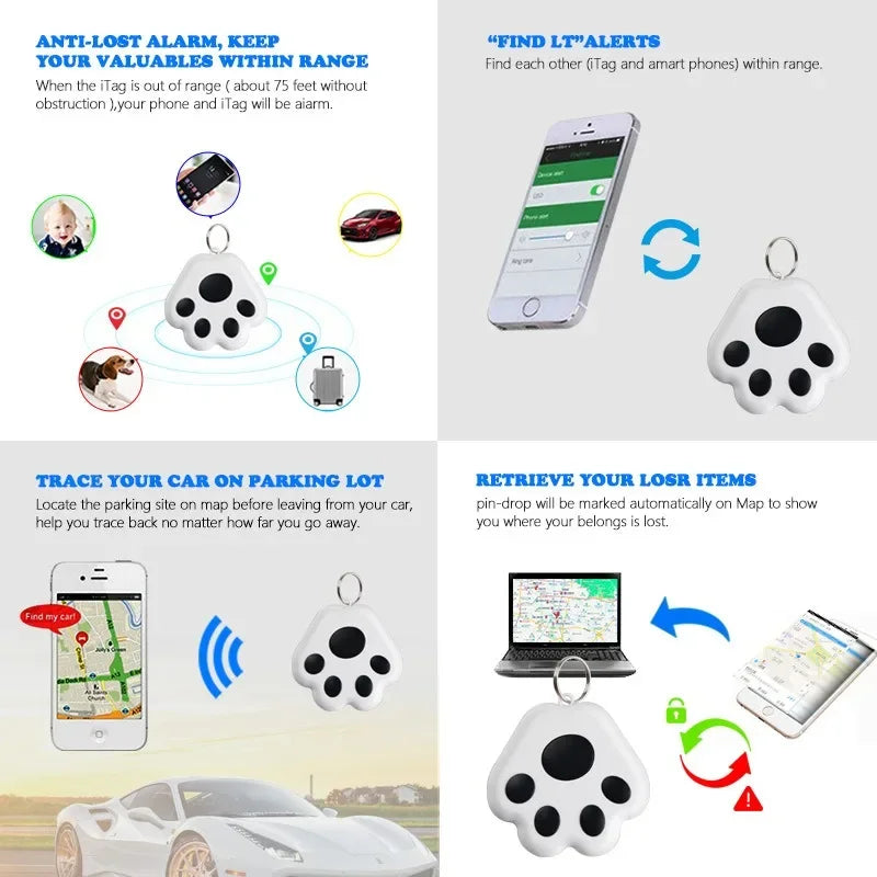 Mini Pet Anti-Lost GPS Tracker – Bluetooth Locator for Dogs, Cats, Keys &amp; Bags (iOS/Android)
