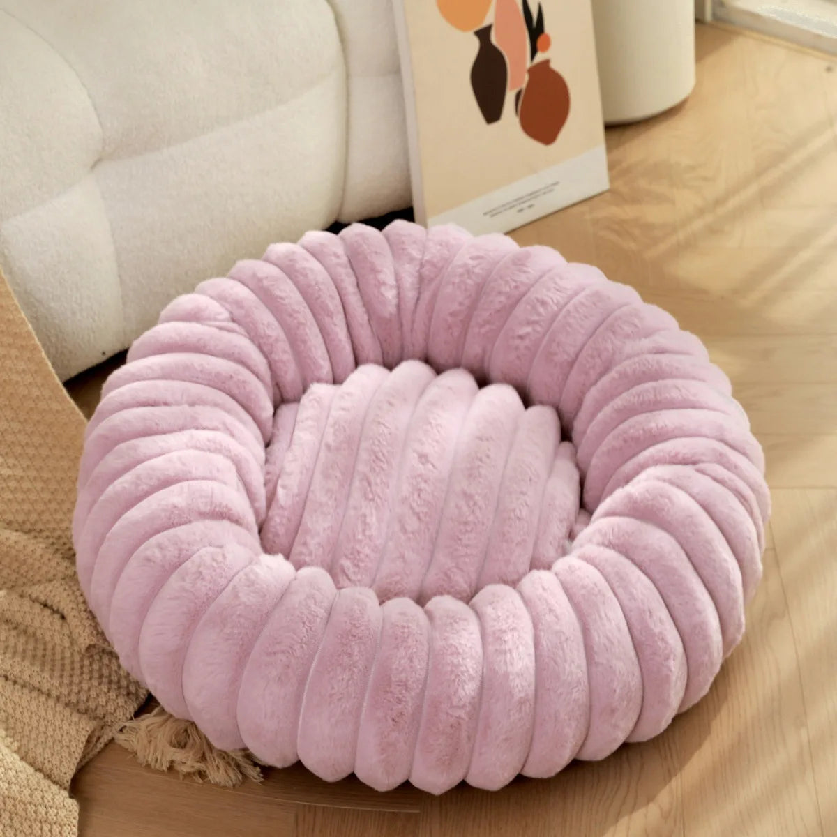 Round Pet Bed for Large Dogs &amp; Cats – Winter Warm Sofa Bed, Washable, Cozy All-Season Dog Bed