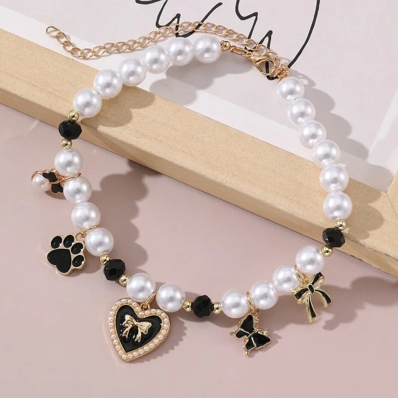 Pet Jewelry Necklace – Adjustable Cartoon Pendant Collar for Cats &amp; Dogs