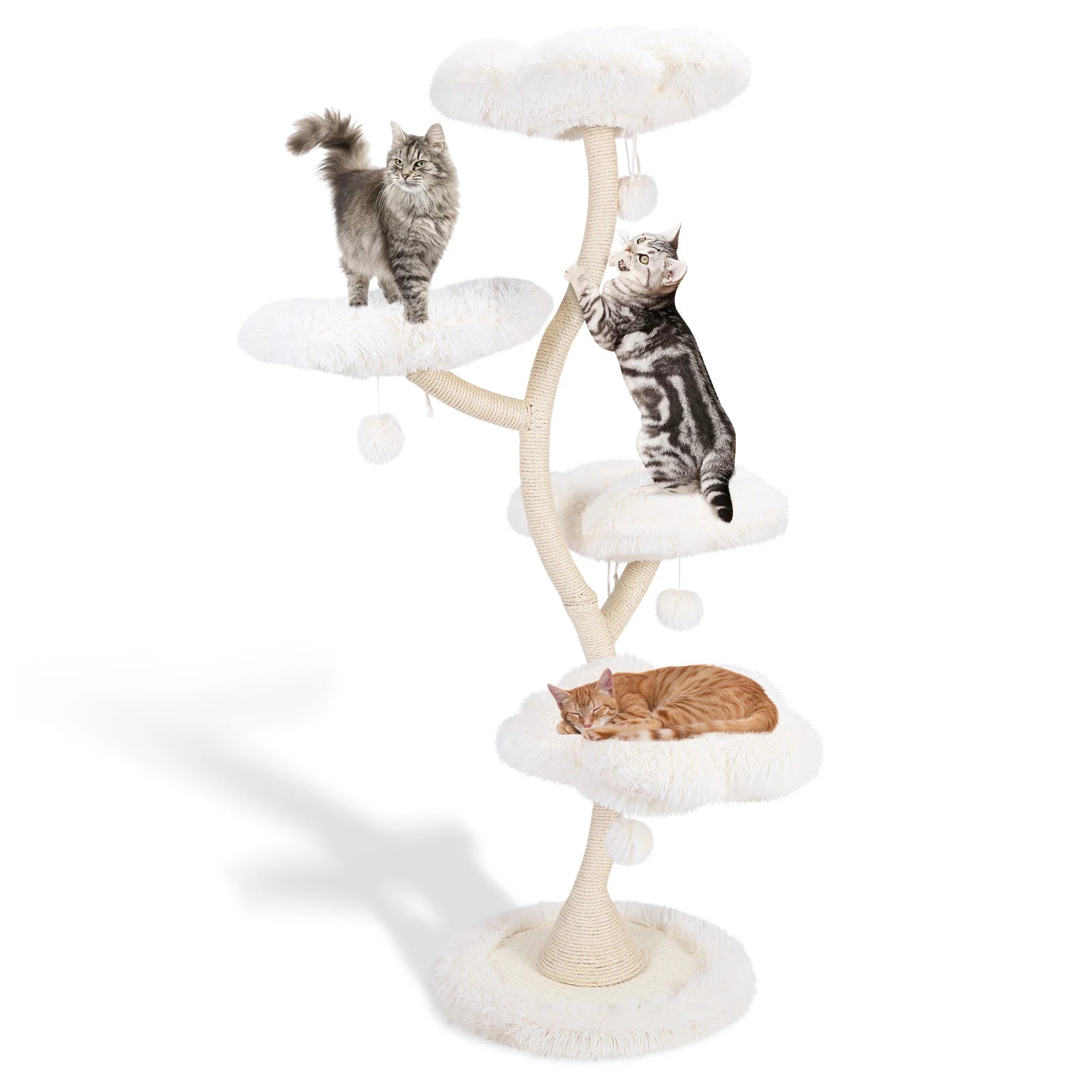 Flower-Shaped Cat Tree Tower with Bed – Multi-Layer Cat Shelf &amp; Iron Art Climbing Frame for Indoor Cats