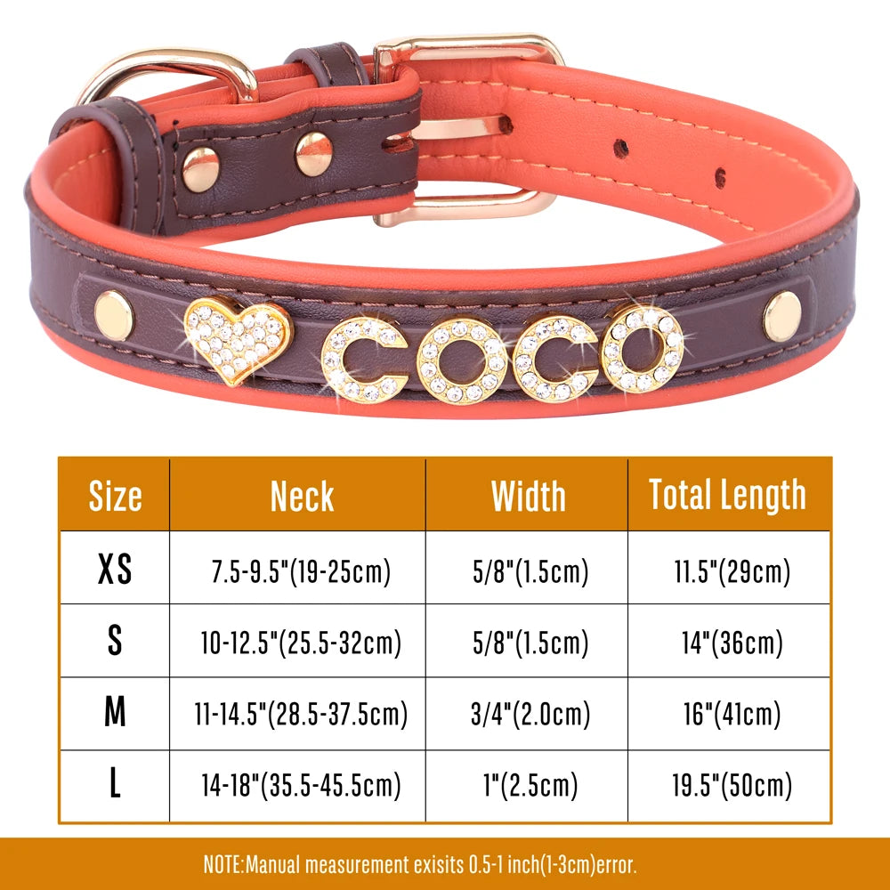 Personalized Bling Rhinestone Dog Collar – Custom Name Collar for Small Dogs &amp; Cats
