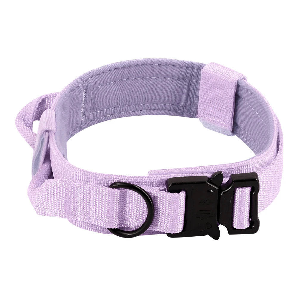 Tactical Dog Collar with Handle – Adjustable Military Nylon Collar for Medium &amp; Large Dogs