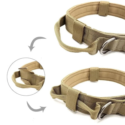 Tactical Police Dog Collar - Adjustable Durable Nylon Military Collar for German Shepherds, Medium &amp; Large Dogs, Walking &amp; Training Pet Accessories