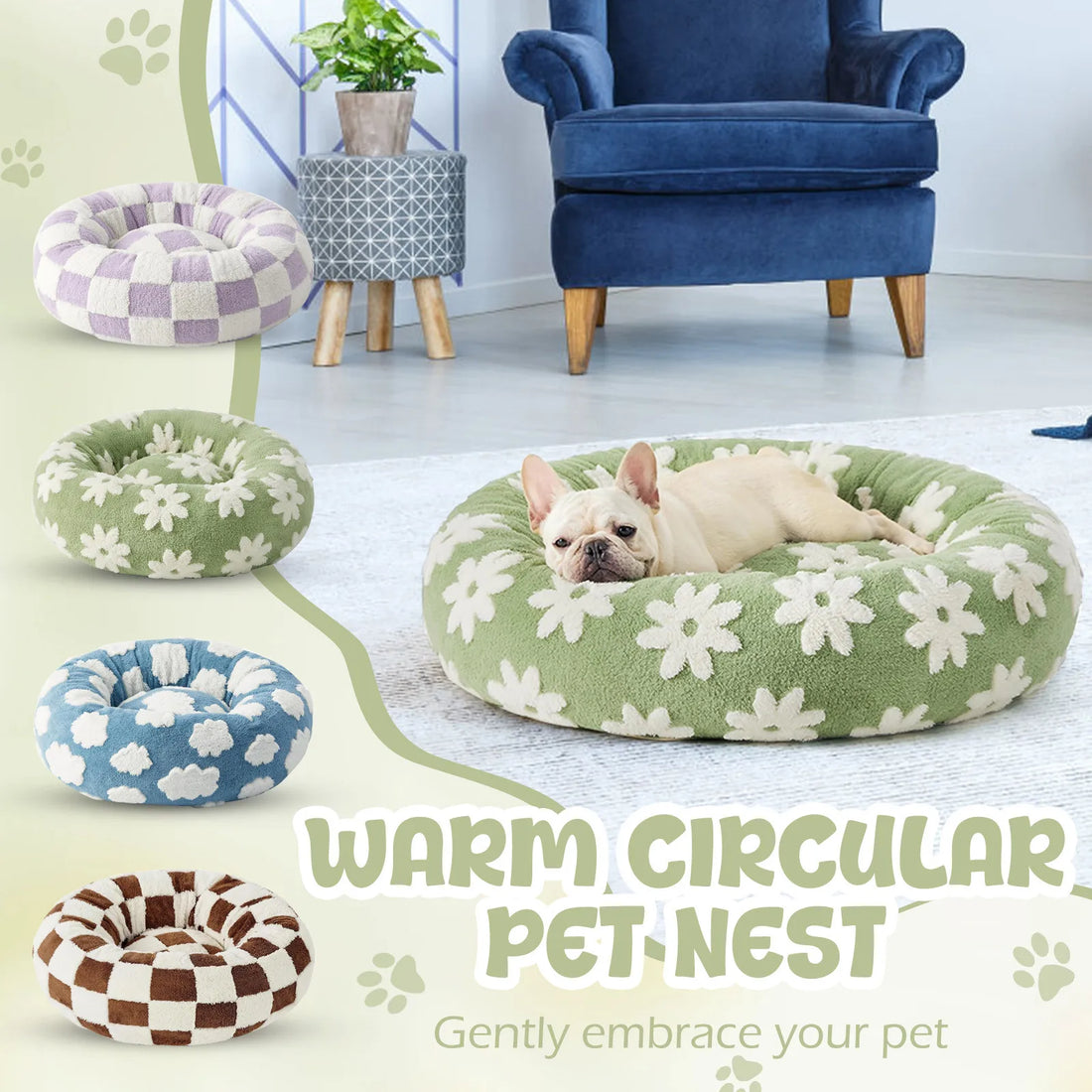 Cozy Orthopedic Dog Bed for Small Dogs – Washable Plush Puppy Sofa with Slip-Resistant Bottom