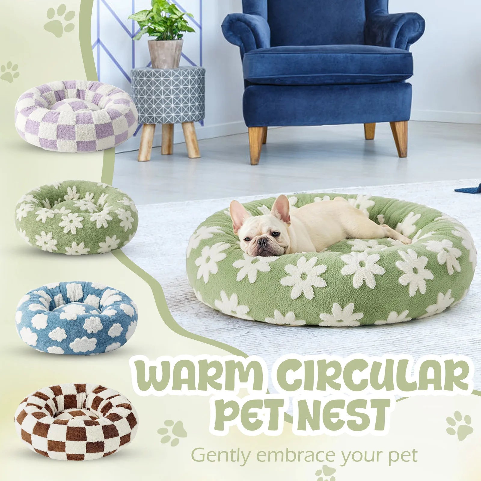 Cozy Orthopedic Dog Bed for Small Dogs – Washable Plush Puppy Sofa with Slip-Resistant Bottom