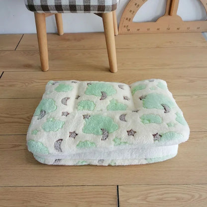 Flannel Pet Mat Dog Bed - Thick Sleeping Mat for Small Dogs &amp; Cats | Soft Blanket Mat for Puppies, Kittens, and Pets