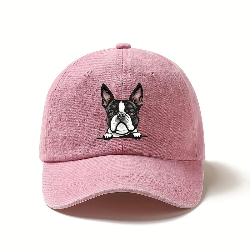 Cute Boston Terrier Baseball Cap – Casual Dog Lover Hat, Adjustable Sunshade Cap for Daily Wear & Travel