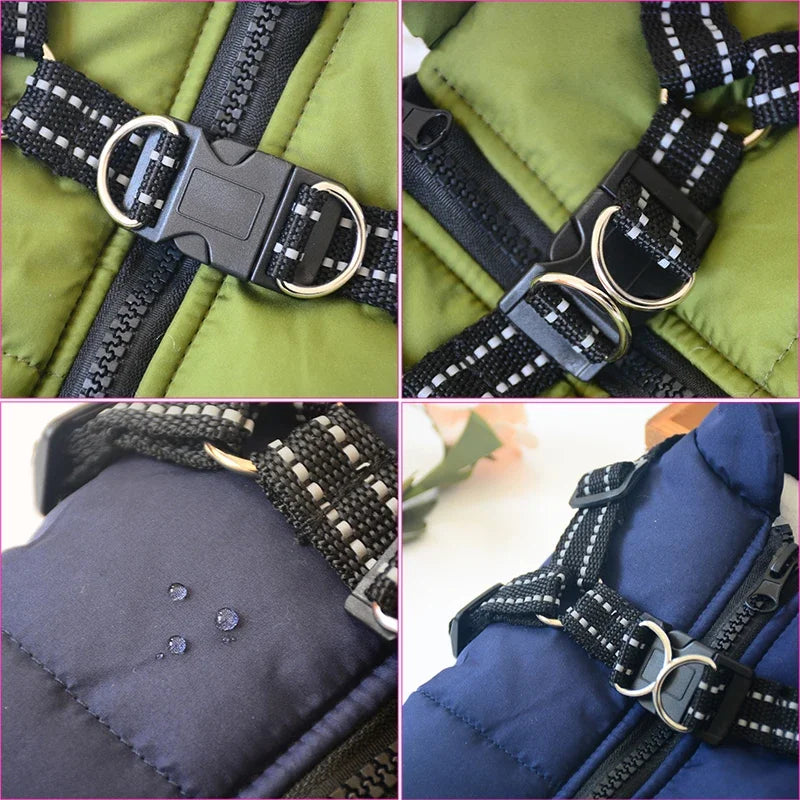 Waterproof Warm Dog Jacket with Harness – Winter Dog Coat for Small &amp; Large Breeds, French Bulldog, Chihuahua &amp; More