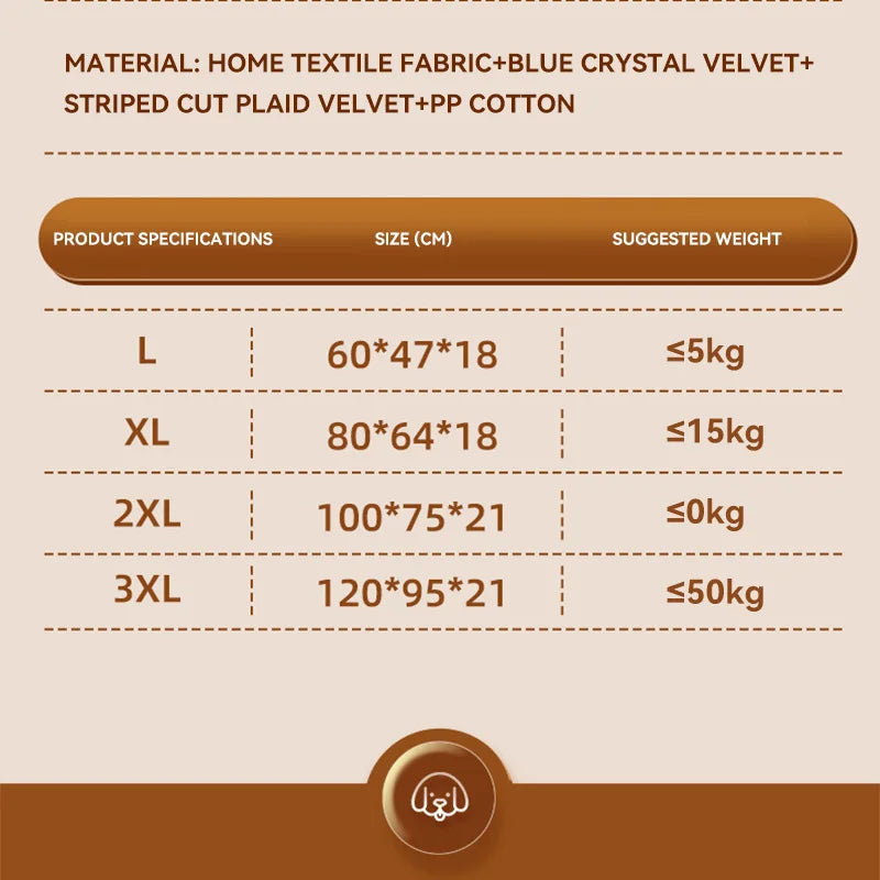 Large Comfy Dog &amp; Cat Bed – Warm Plush Sleeping Mat, Nest Kennel Mattress for Small, Medium &amp; Large Pets