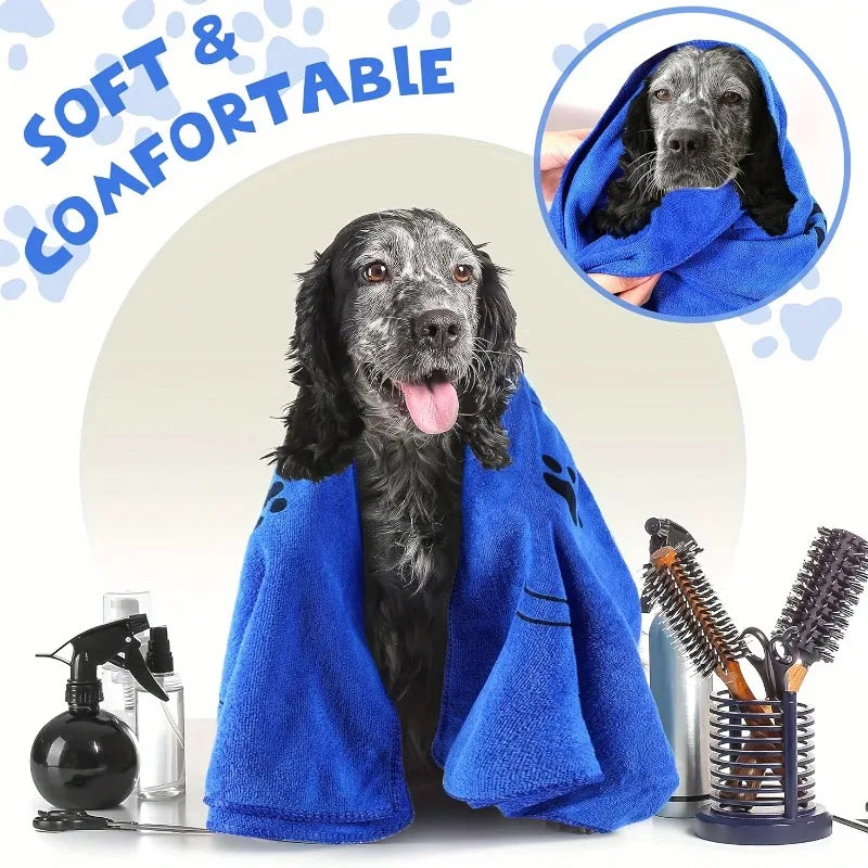 Quick-Drying Microfiber Dog Towel – Absorbent Pet Bath Towel for Dogs, Cats &amp; Puppies