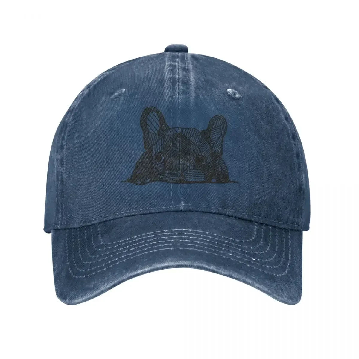 Vintage French Bulldog Hat – Distressed Denim Dog Lover Baseball Cap