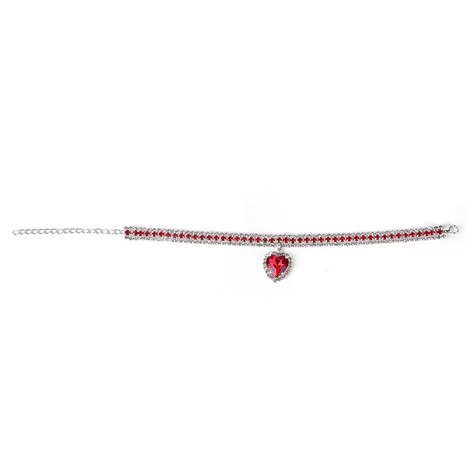 Bling Rhinestone Dog &amp; Cat Necklace Collar – Crystal Heart Diamante Pet Jewelry, Adjustable Puppy &amp; Kitten Wedding Party Accessory XS–L