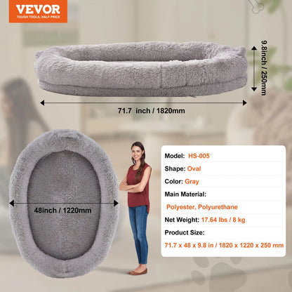 Human Dog Bed – Cozy Bedding with Washable Cover, Orthopedic Egg Foam