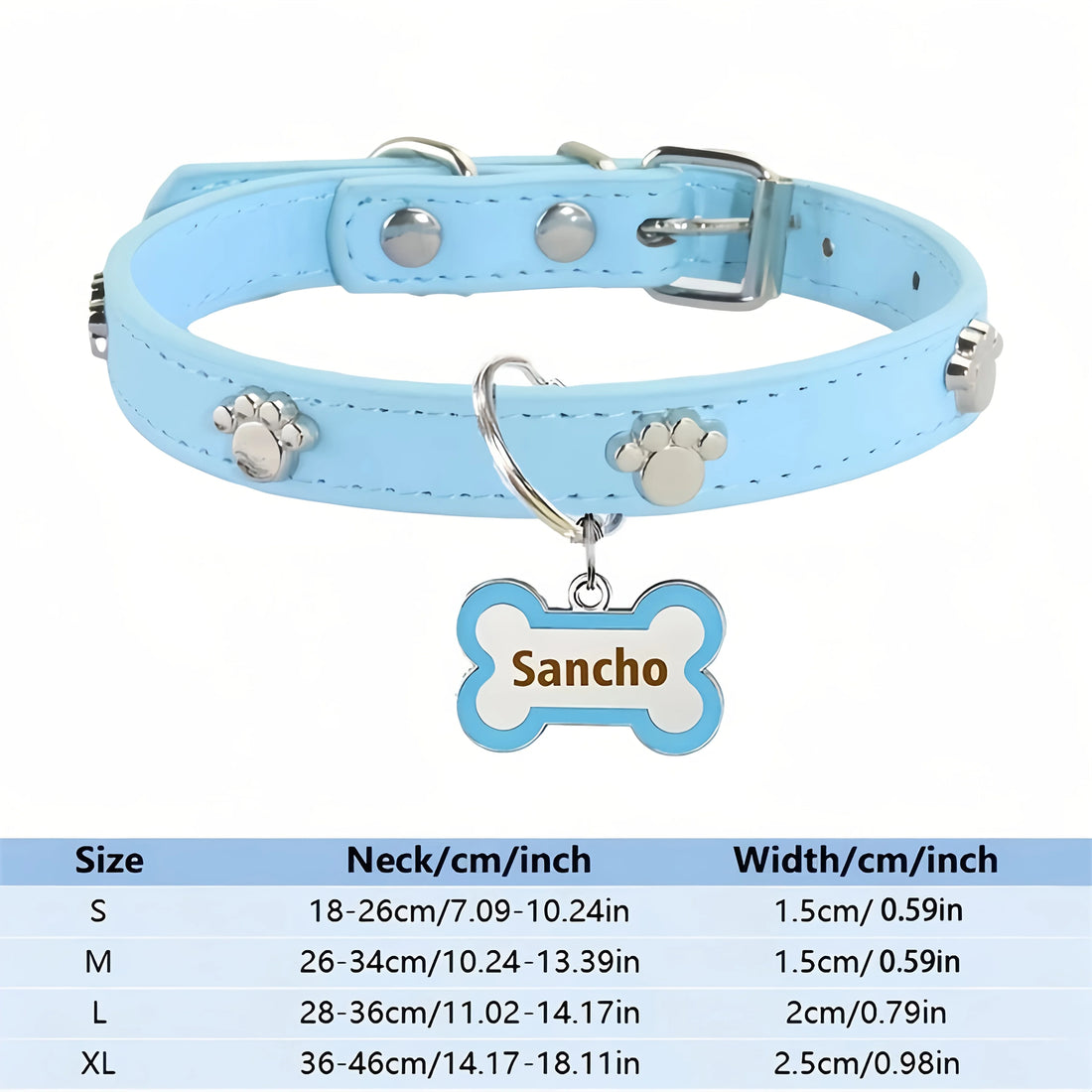 Customized Leather Dog Collar With Bone-Shaped Pet Tag, Double-Sided Engraved Pet Name And Phone, Metal Decoration Anti-Lost Foo