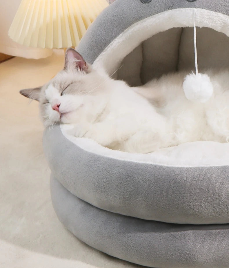 Autumn &amp; Winter Panda Yurt Pet House – Warm Semi-Enclosed Nest for Playful Cats &amp; Dogs