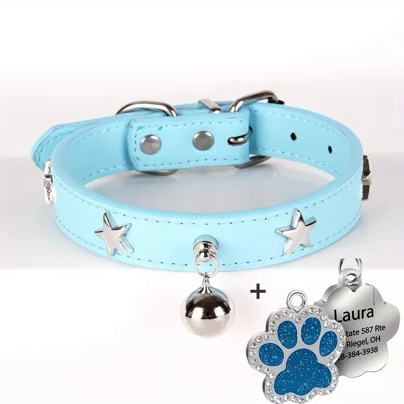 Fashionable Elegant Pet Leather Collar – Adjustable Collar for Small &amp; Medium Dogs and Cats, Durable Walking &amp; Training Pet Accessory