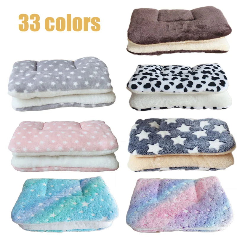 Flannel Pet Mat Dog Bed - Thick Sleeping Mat for Small Dogs &amp; Cats | Soft Blanket Mat for Puppies, Kittens, and Pets