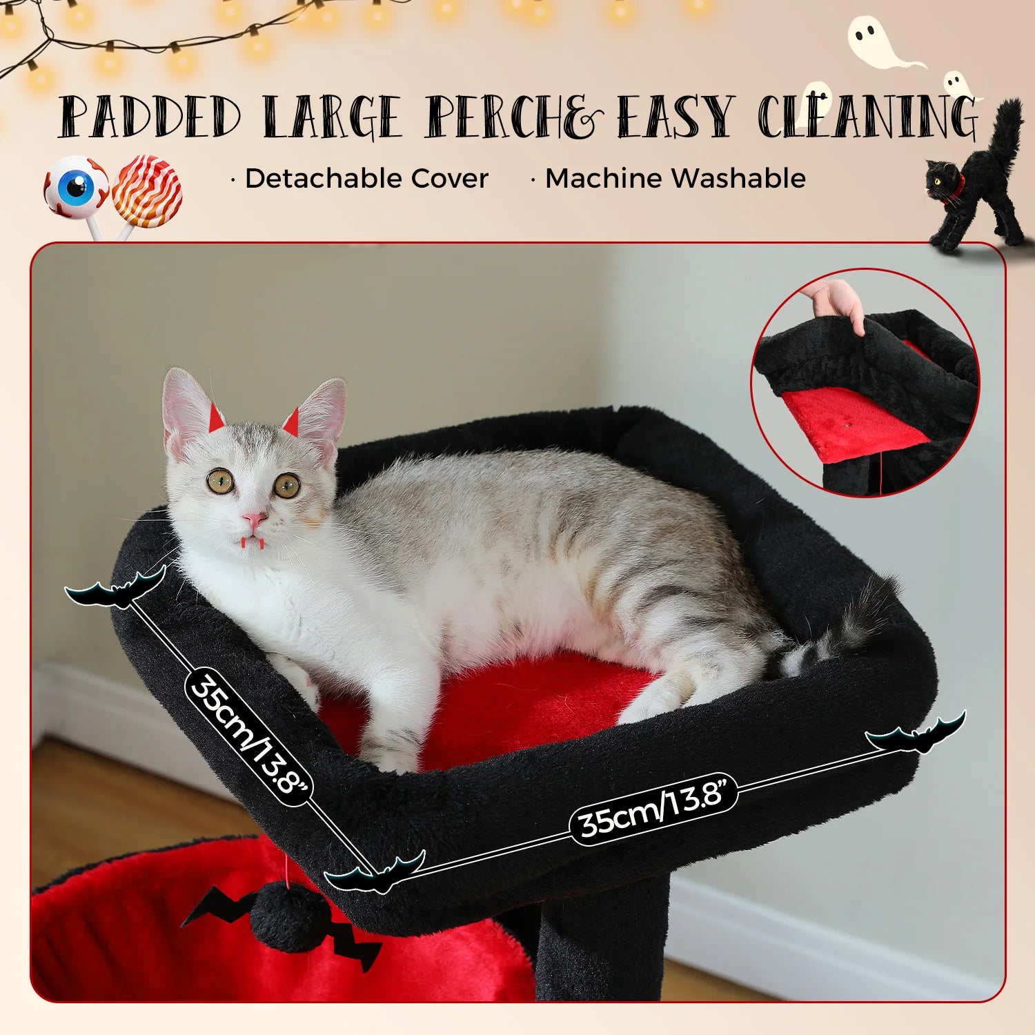 Large Cat Tree for Indoor Cats, Multi-Level Cat Tower with Sisal Scratching Post, 2 Spacious Condo, Cat Scratching Pad, Cat Toys