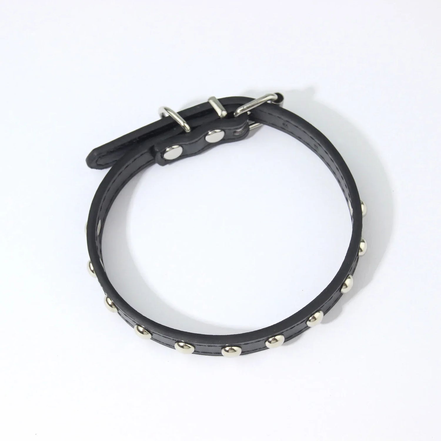 Rivet Anti-Bite Leather Dog &amp; Cat Collar – Durable Studded Collar - Pet Neck Strap