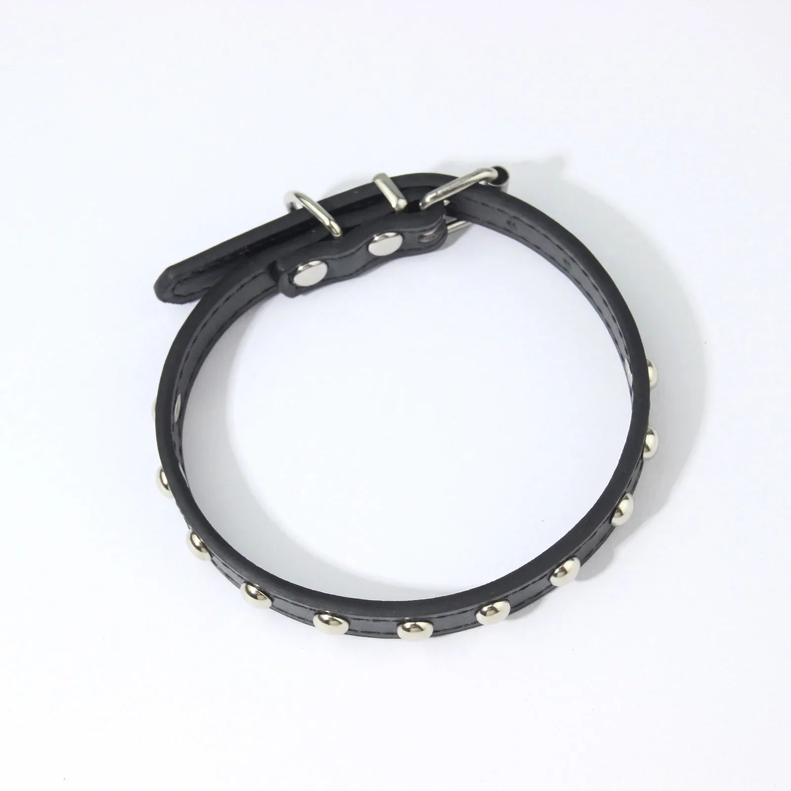 Rivet Anti-Bite Leather Dog &amp; Cat Collar – Durable Studded Collar - Pet Neck Strap
