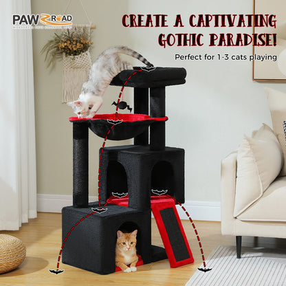 Large Cat Tree for Indoor Cats, Multi-Level Cat Tower with Sisal Scratching Post, 2 Spacious Condo, Cat Scratching Pad, Cat Toys