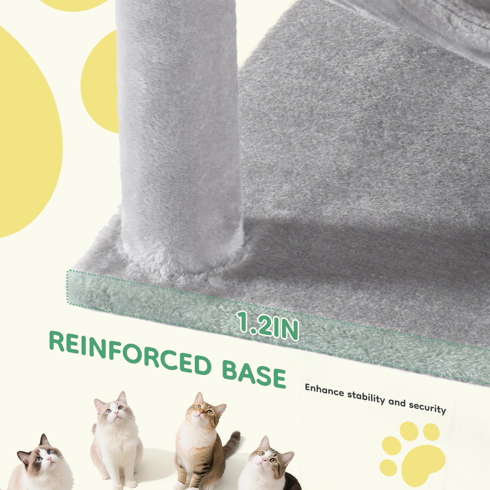 Tall Multi-Cat Climbing Cat Tree Tower – 44&quot; Indoor Cat Furniture with Sisal Scratching Posts &amp; Cozy Pet House