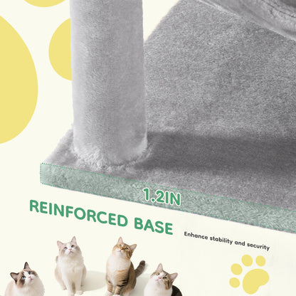 Tall Multi-Cat Climbing Cat Tree Tower – 44&quot; Indoor Cat Furniture with Sisal Scratching Posts &amp; Cozy Pet House