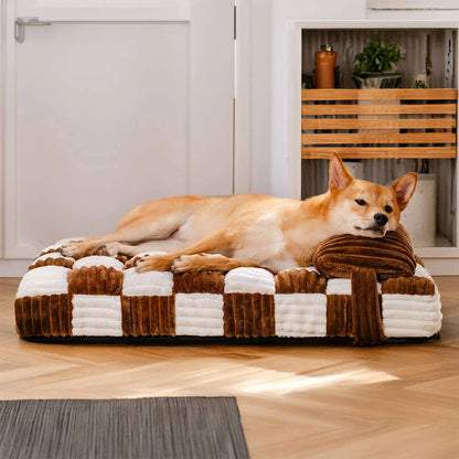Handmade Plush Orthopedic Dog Bed – Warm, Soft Support with Pillow for Large &amp; Medium Dogs