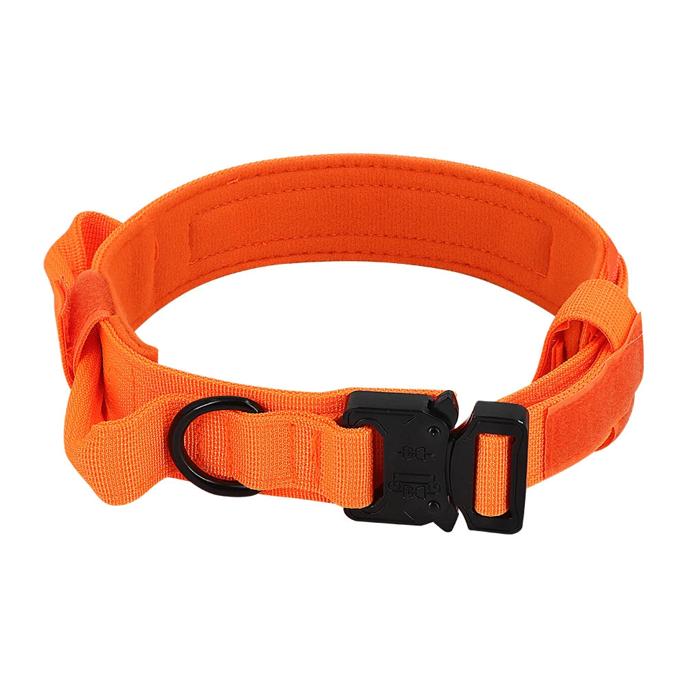 Tactical Dog Collar with Handle – Adjustable Military Nylon Collar for Medium &amp; Large Dogs