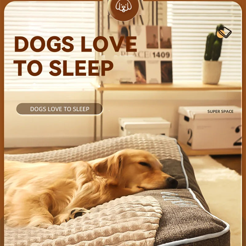 Large Comfy Dog &amp; Cat Bed – Warm Plush Sleeping Mat, Nest Kennel Mattress for Small, Medium &amp; Large Pets