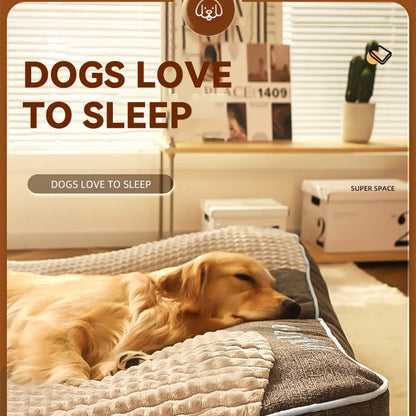 Large Comfy Dog &amp; Cat Bed – Warm Plush Sleeping Mat, Nest Kennel Mattress for Small, Medium &amp; Large Pets