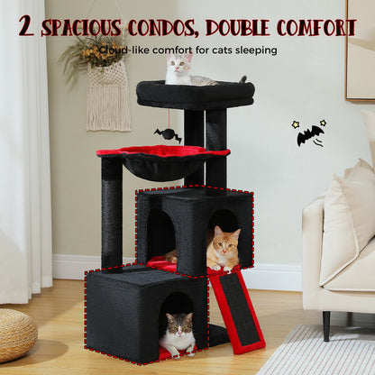 Large Cat Tree for Indoor Cats, Multi-Level Cat Tower with Sisal Scratching Post, 2 Spacious Condo, Cat Scratching Pad, Cat Toys