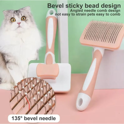 Self-Cleaning Pet Grooming Slicker Brush – Cat &amp; Dog Hair Removal, Bath Brush &amp; Deshedding Tool