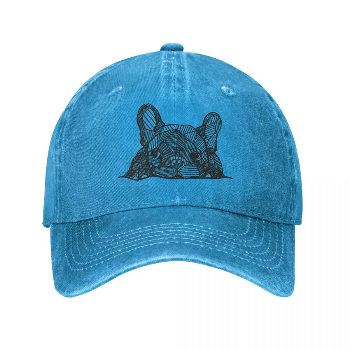 Vintage French Bulldog Hat – Distressed Denim Dog Lover Baseball Cap