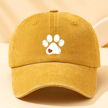 Dog Claw Print Baseball Hat – Adjustable Sunshade Cap for Dog Lovers, Outdoor Travel Hat Unisex