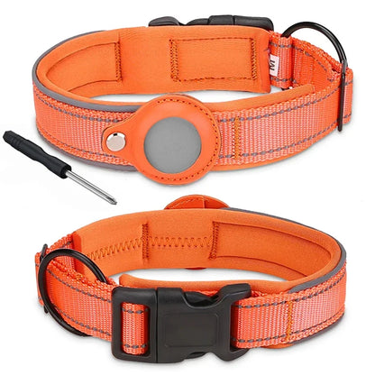 Colorful Durable Dog Collar with Airtag Holder - Strong Material, Safety Collar for Dogs (Airtag Sold Separately)