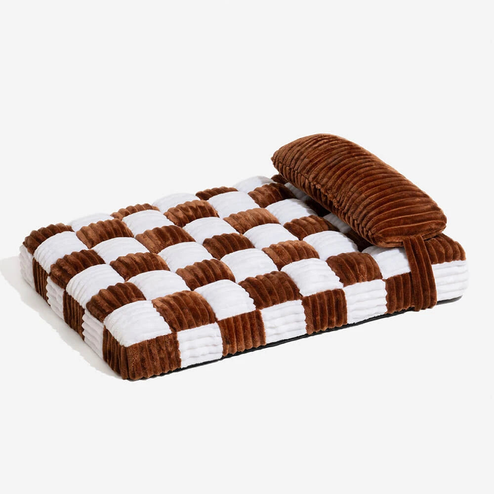 Handmade Plush Orthopedic Dog Bed – Warm, Soft Support with Pillow for Large &amp; Medium Dogs