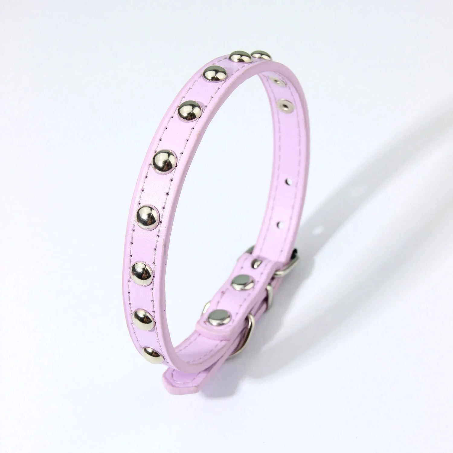 Rivet Anti-Bite Leather Dog &amp; Cat Collar – Durable Studded Collar - Pet Neck Strap